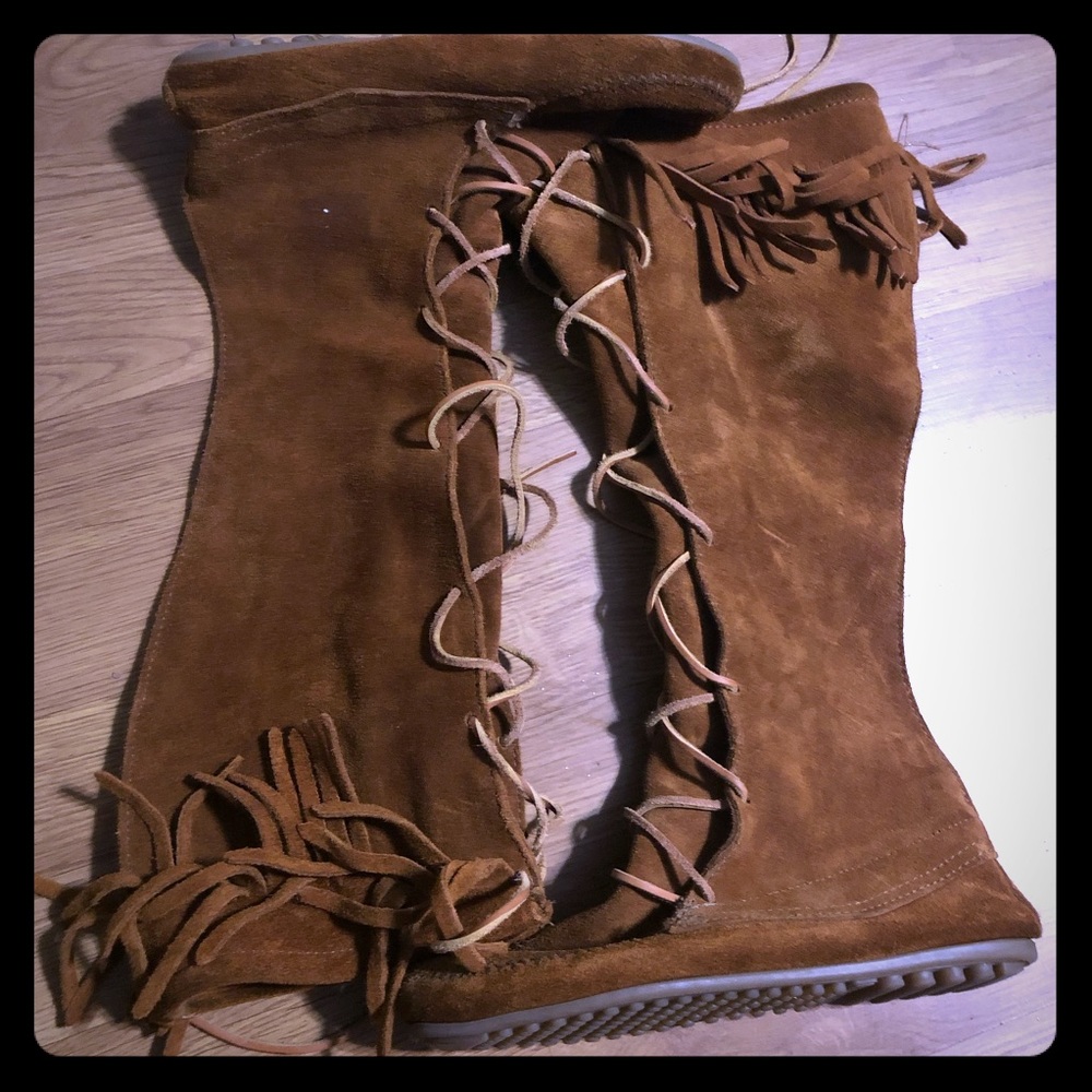 Tall Fringe Minnetonka boots